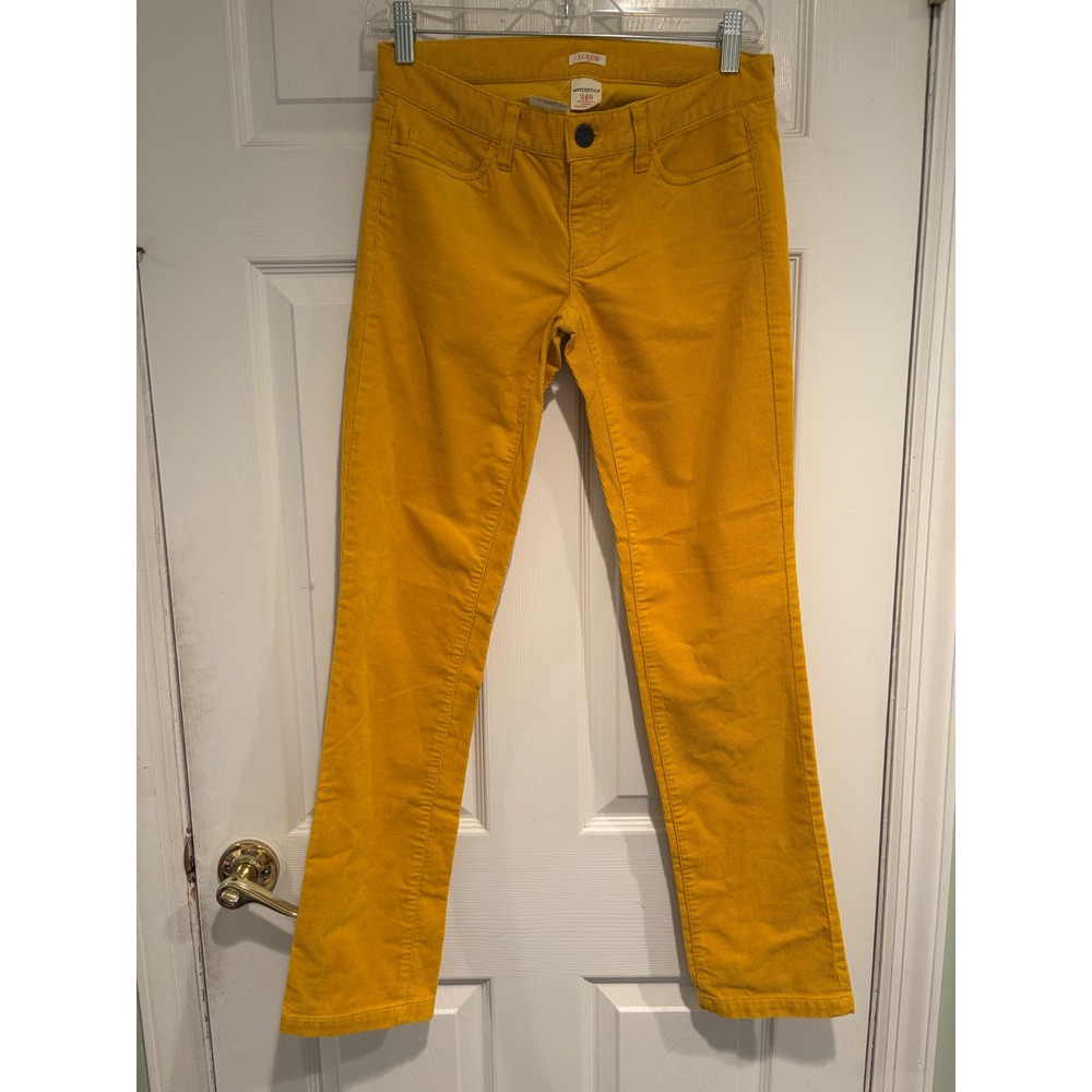 J.Crew Factory Matchstick Corduroy Pants Mustard Yellow 24S Style 17397 NWT